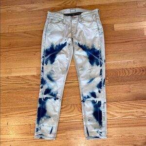 Hudson Jeans Blue Cream Skinny Tie-Dye